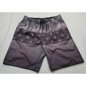 Burnside Swim Trunks Men Large Multi Mesh Lined Pleated Elastic Waist Drawstring